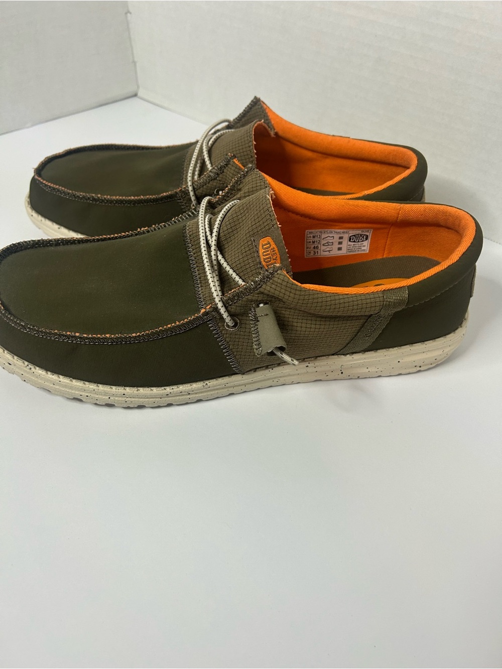 Hey Dude Men's Olive Wally Tri Nylon Trailhead Casual by Hey Dude M 13  Excellen